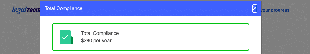 LegalZoom vs ZenBusiness Compliance, LegalZoom Total Compliance Price
