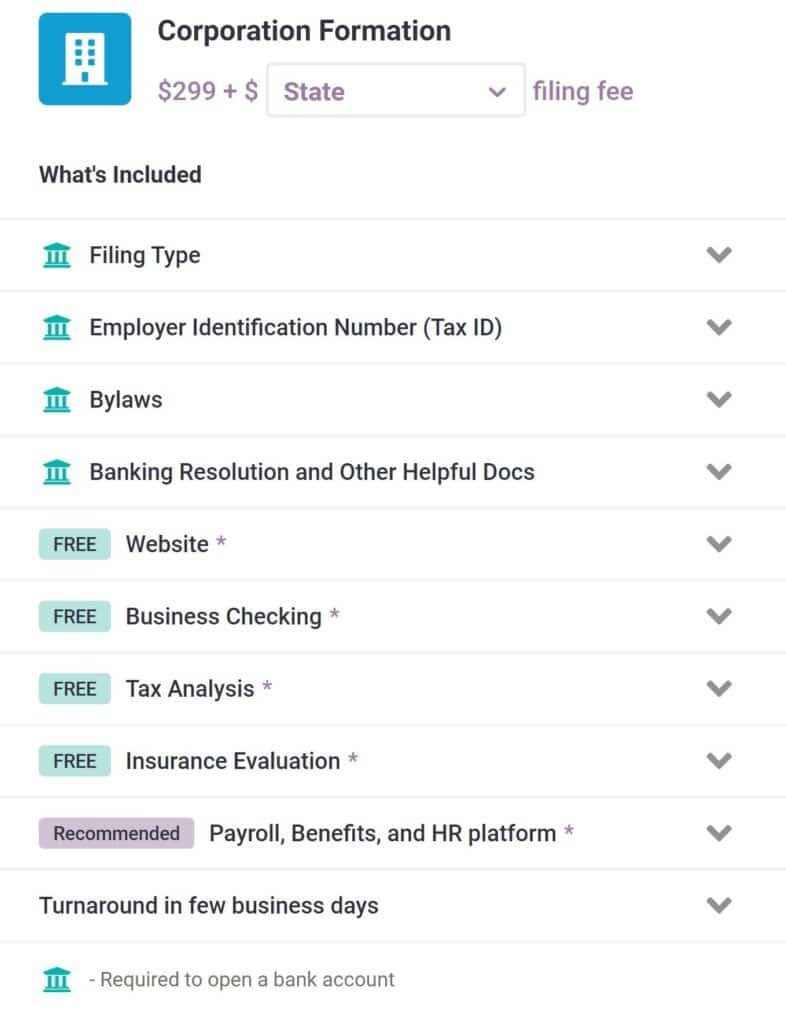 BetterLegal Incorporation features