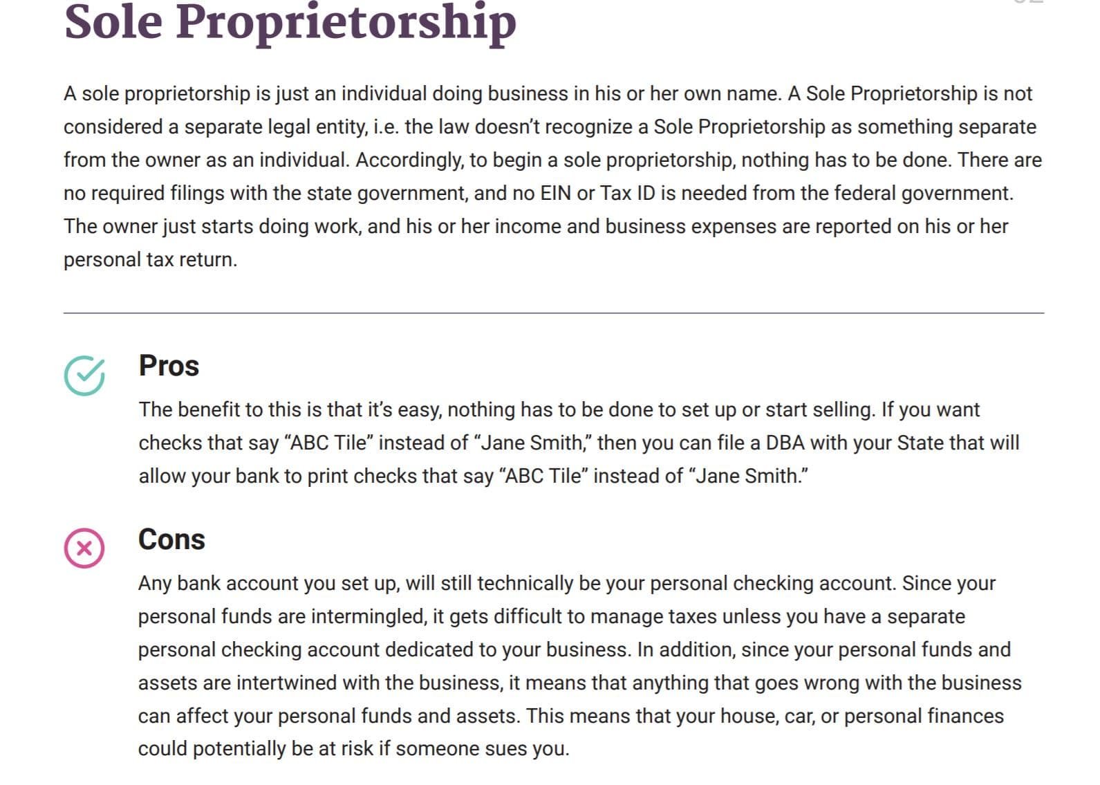 BetterLegal Sole Proprietorships